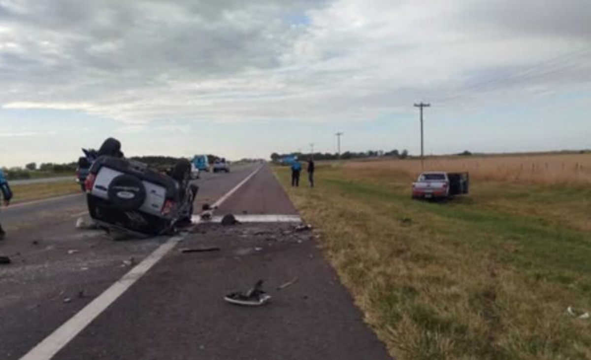 Tragedia en Ruta 2: un muerto y dos heridos por un choque frontal