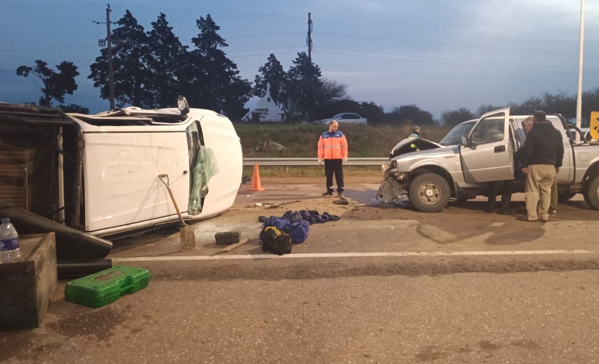 Fuerte choque en las rutas 35 y 14: una persona lesionada