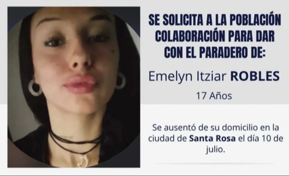 Buscan desesperadamente a una joven desaparecida en Santa Rosa