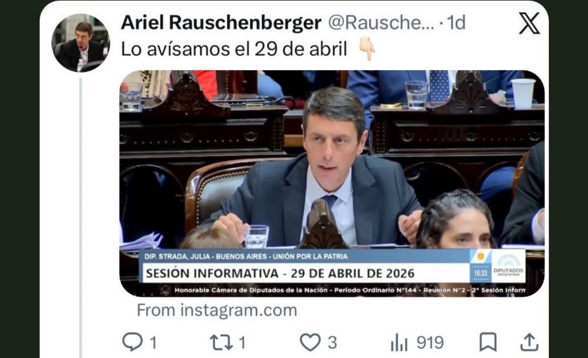 “Lo avisamos el 29 de abril”, dice Rauschenberger sobre Milei y las rutas