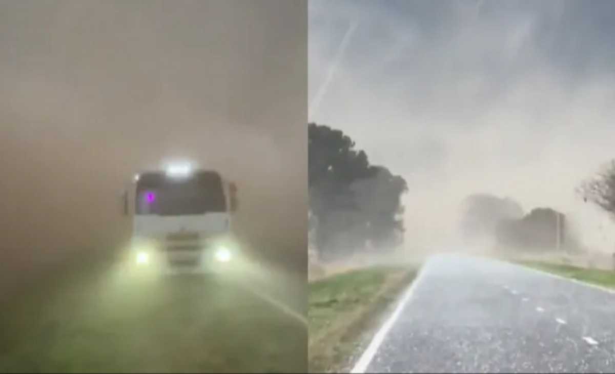 Intenso temporal de lluvia y granizo que afectó a muchas localidades